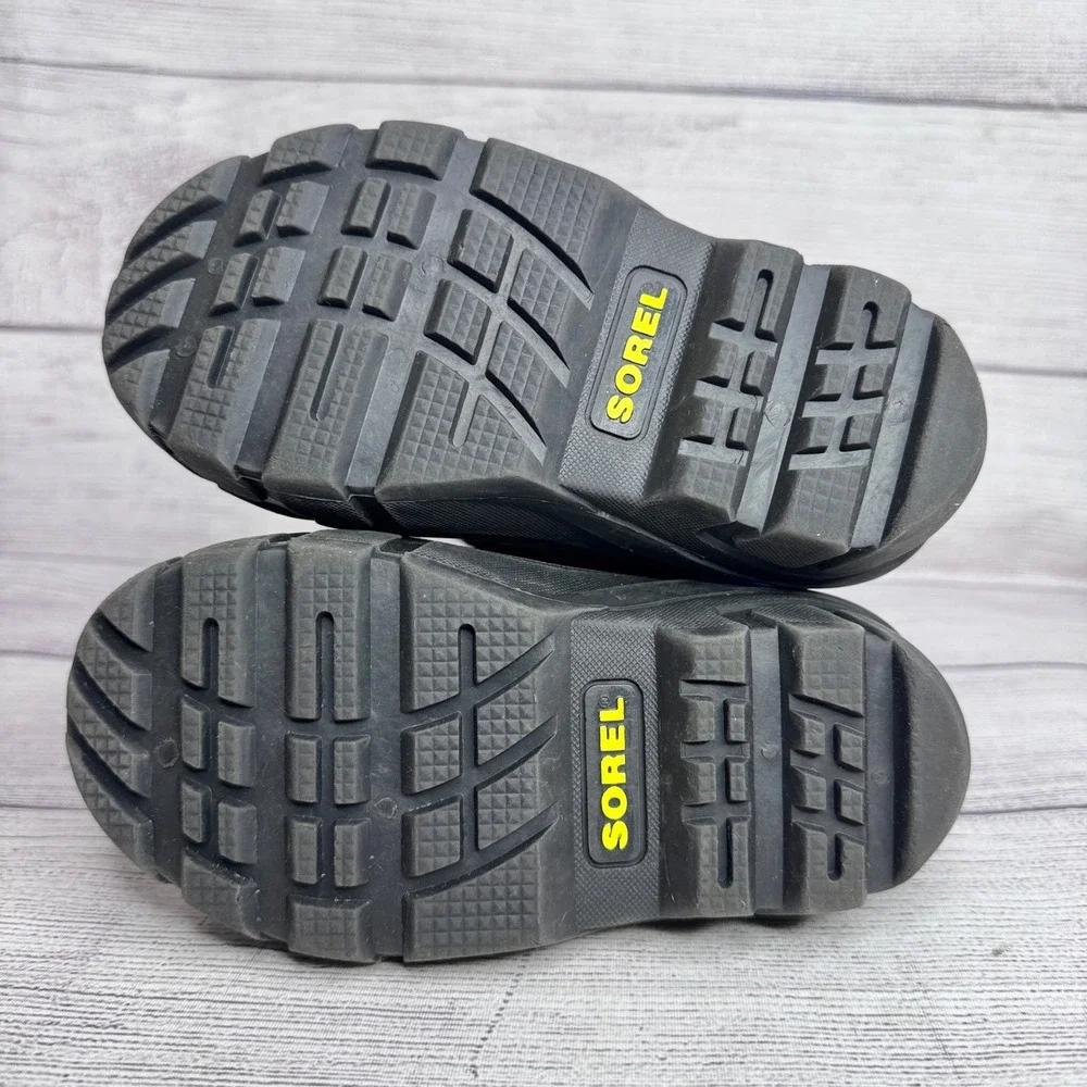 Sorel Flurry Kids Winter Snow Boots Blue Black Yellow NC1885-014 Size 10‎